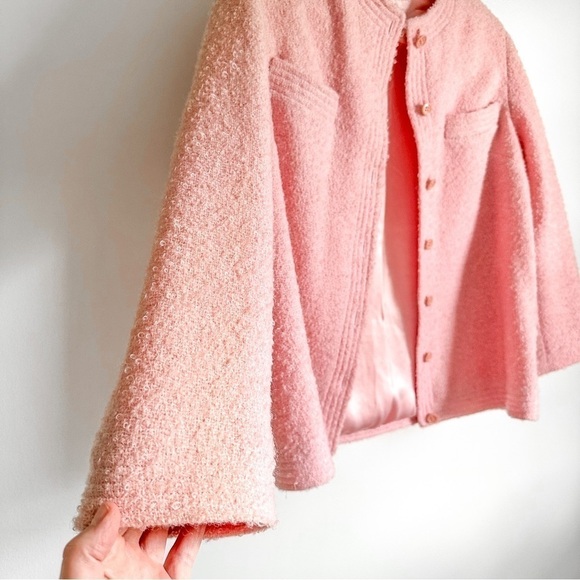 Sophisticates Vintage Pastel Pink Tweed Blazer Pencil Skirt Suit Set sz XS - Picture 9 of 16